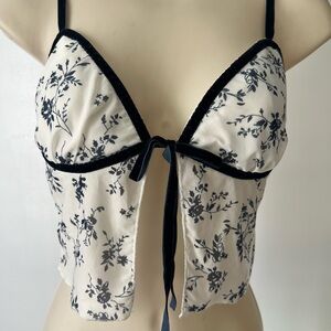 Cider Floral Lace Bralette - Black & Cream